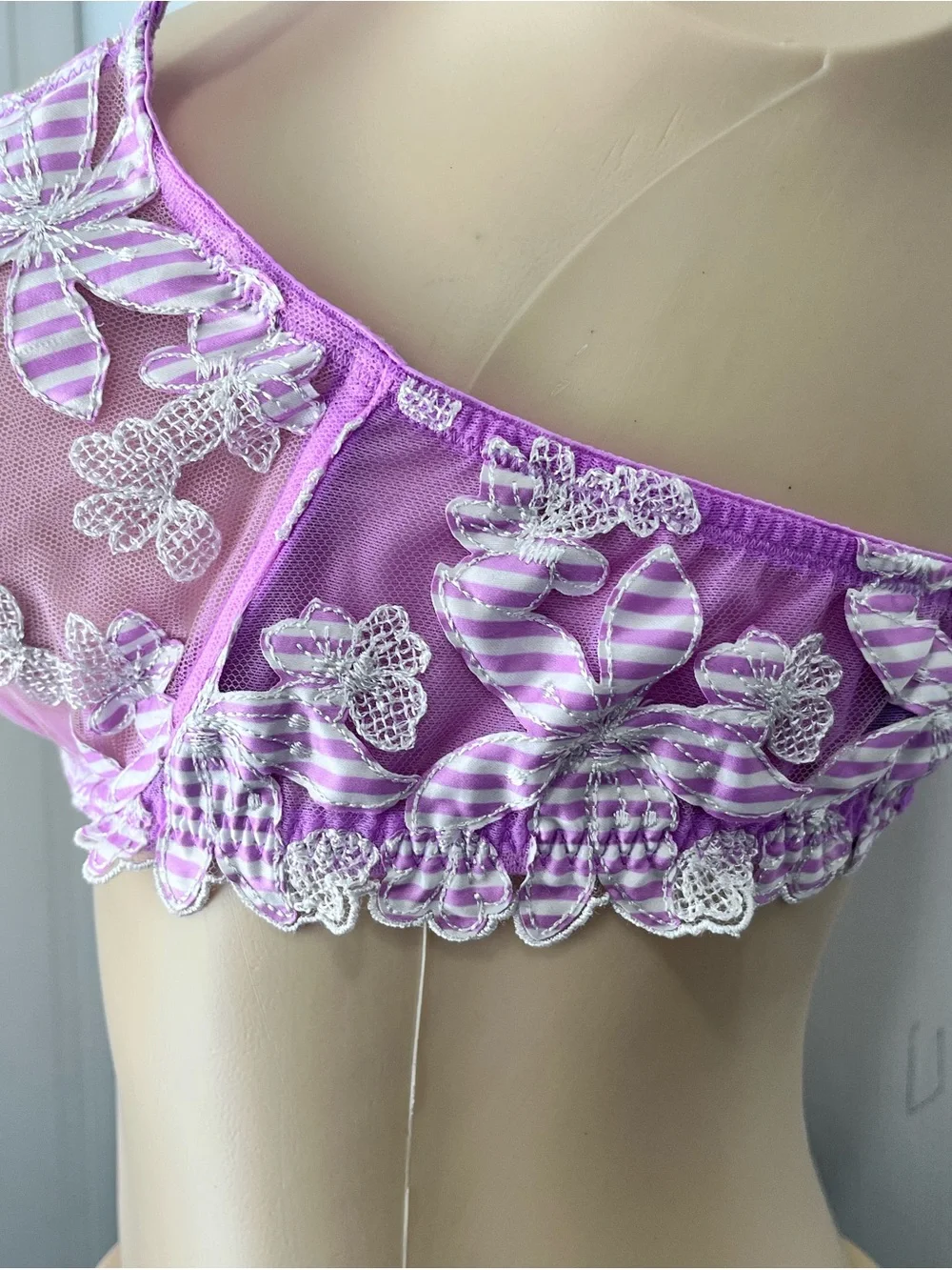 Victoria's Secret Pink Sheer Embroidered Underwire Bra